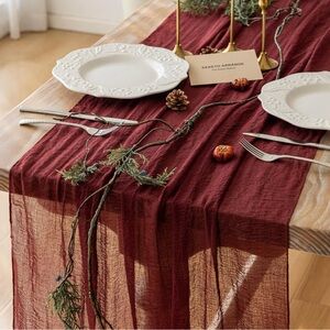 NEW TWO Burgundy Table Runners